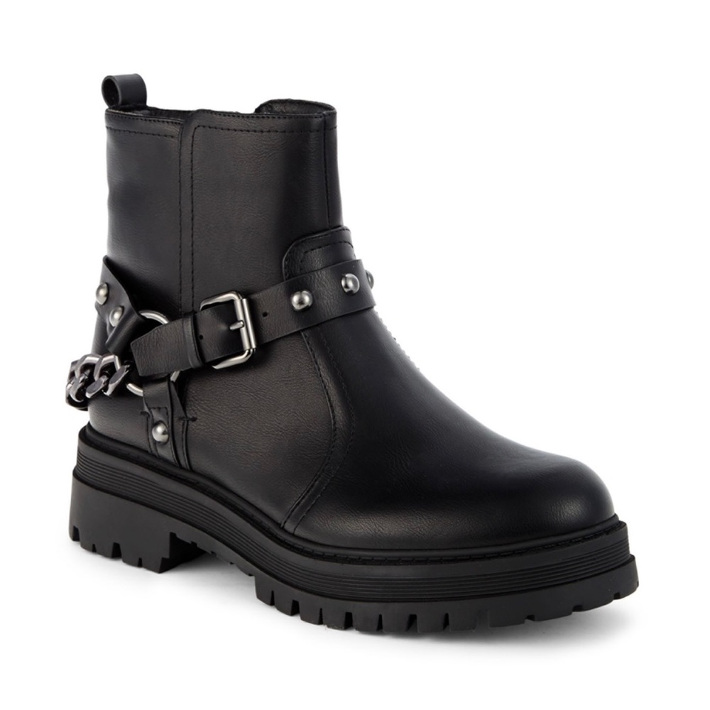Nine West Lug Moto Chain Boots - size 6